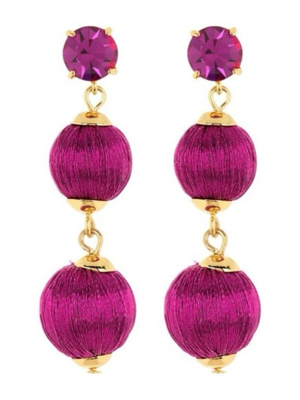 Kate Spade New York Linear Ball Drop Earrings in Fuchsia
